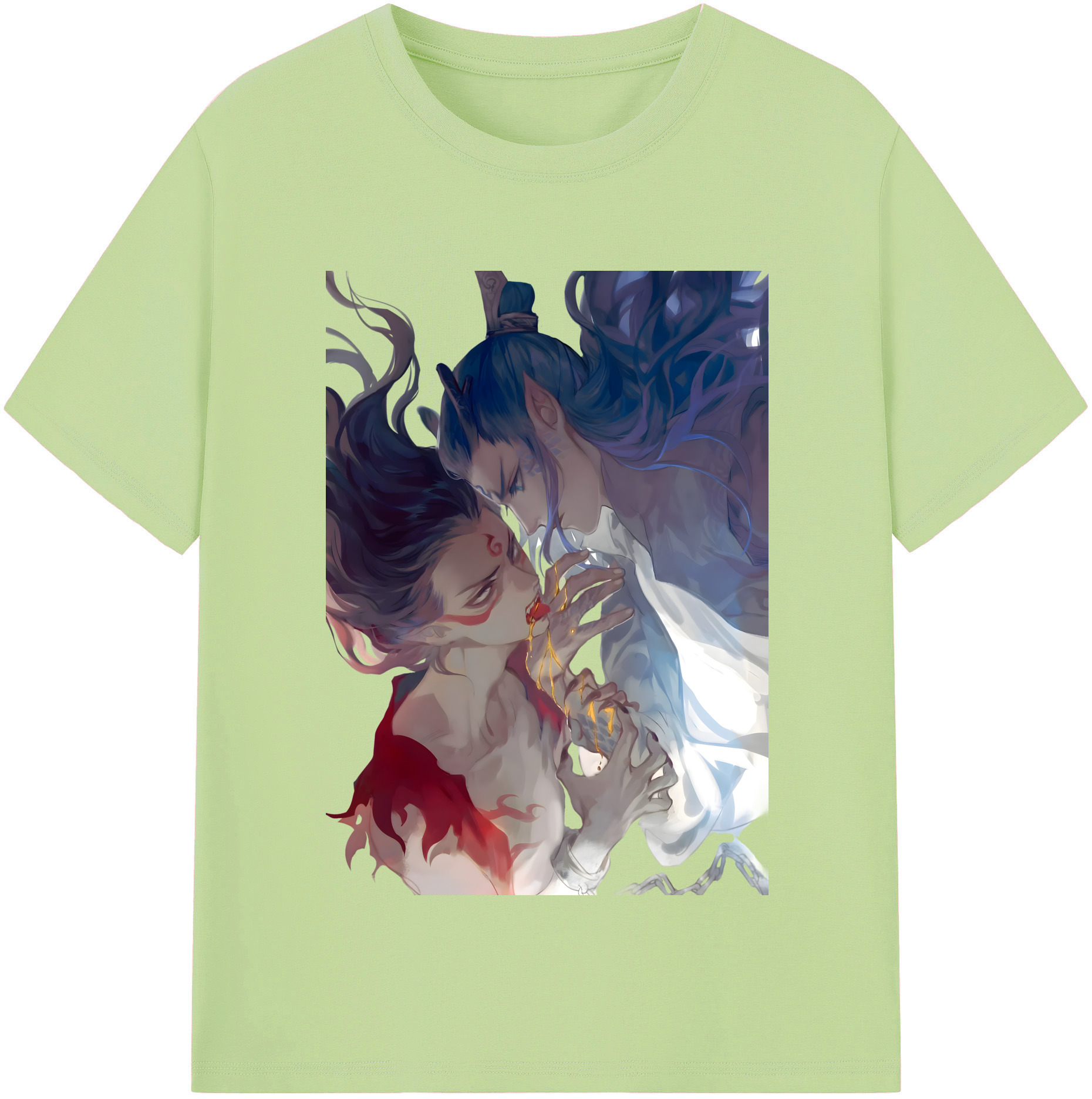 （画像用） Ne Zha 2 ナタ 魔童の大暴れ 綿100％半袖Tシャツ（フロントプリント）